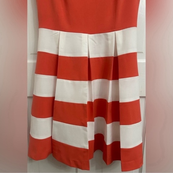 Nine West Coral Striped Box Pleat Dress - Picture 3 of 8